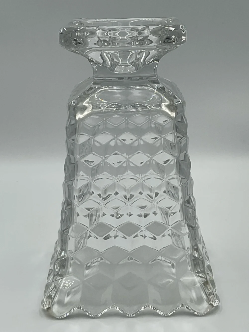 Vintage Fostoria American Clear Cubist Square Footed Vase